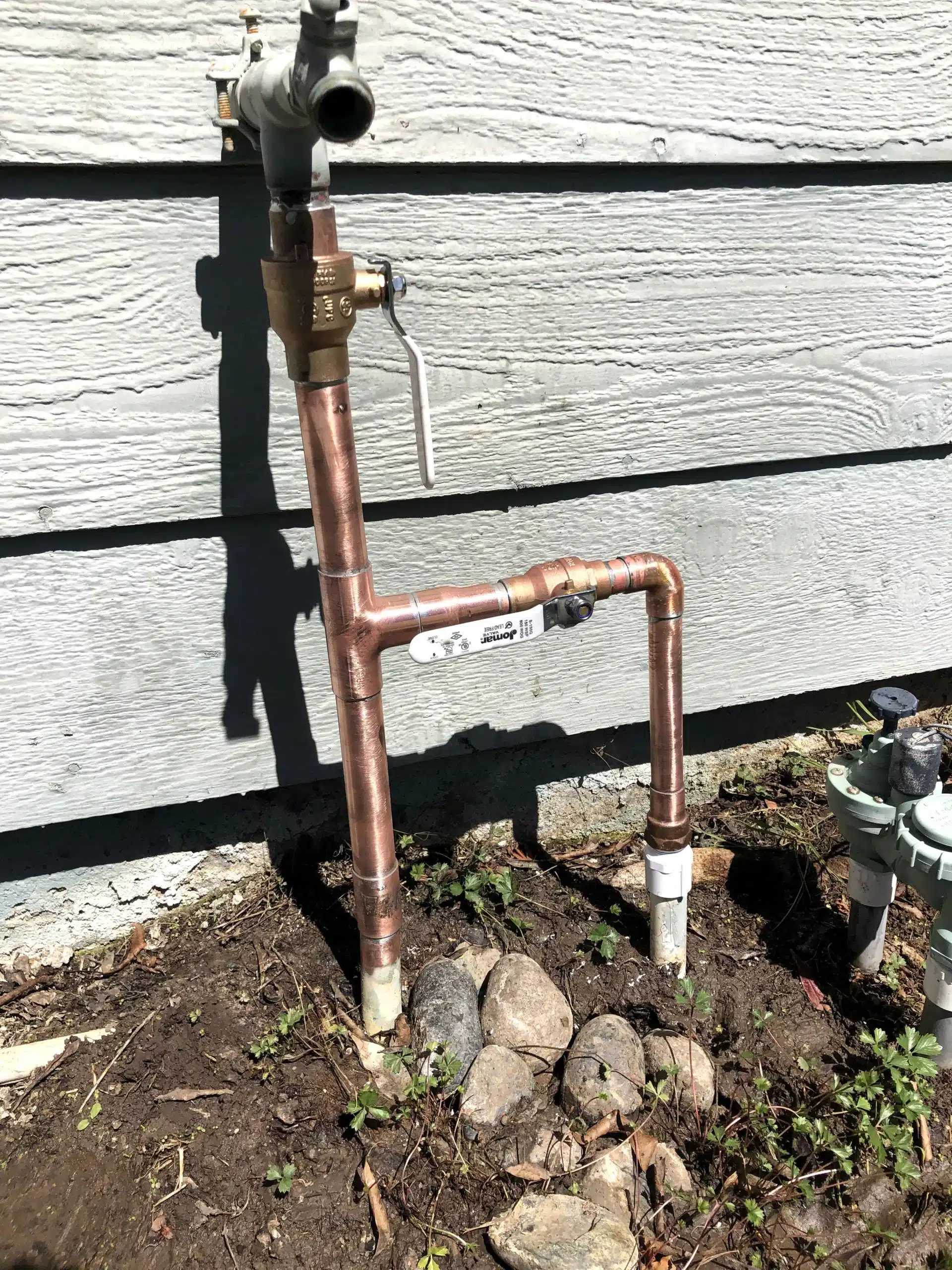 Water line outside residential house in Antioch, CA.