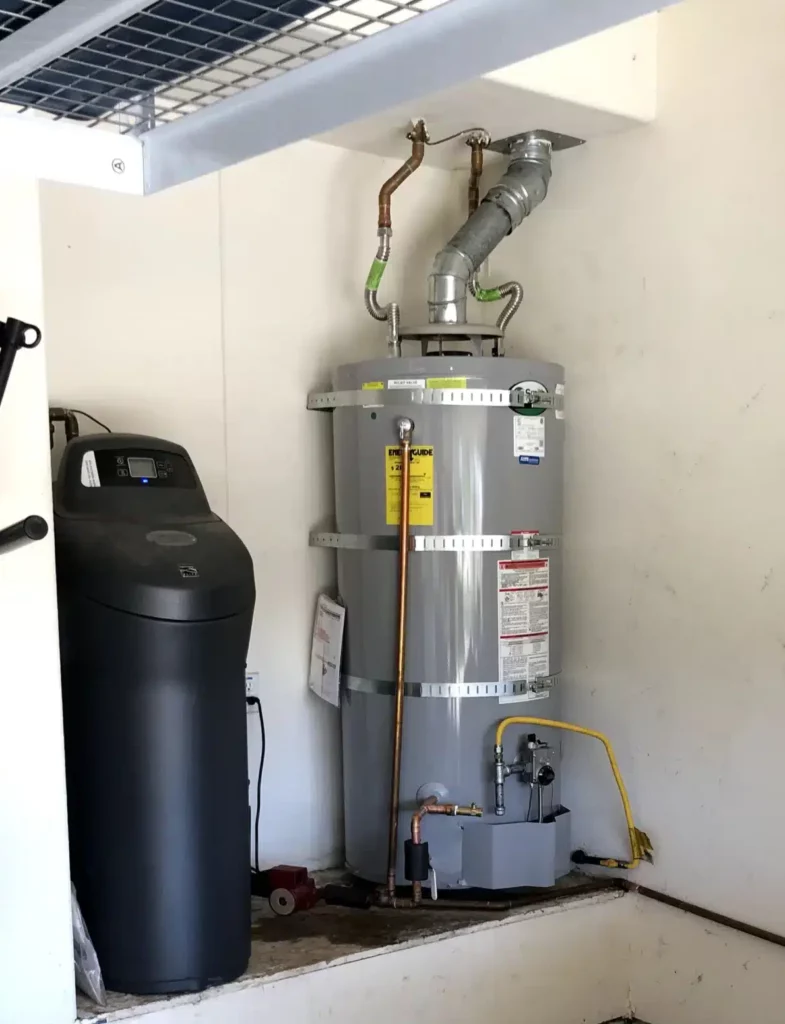 Electric water heater in residential home in Antioch, CA.