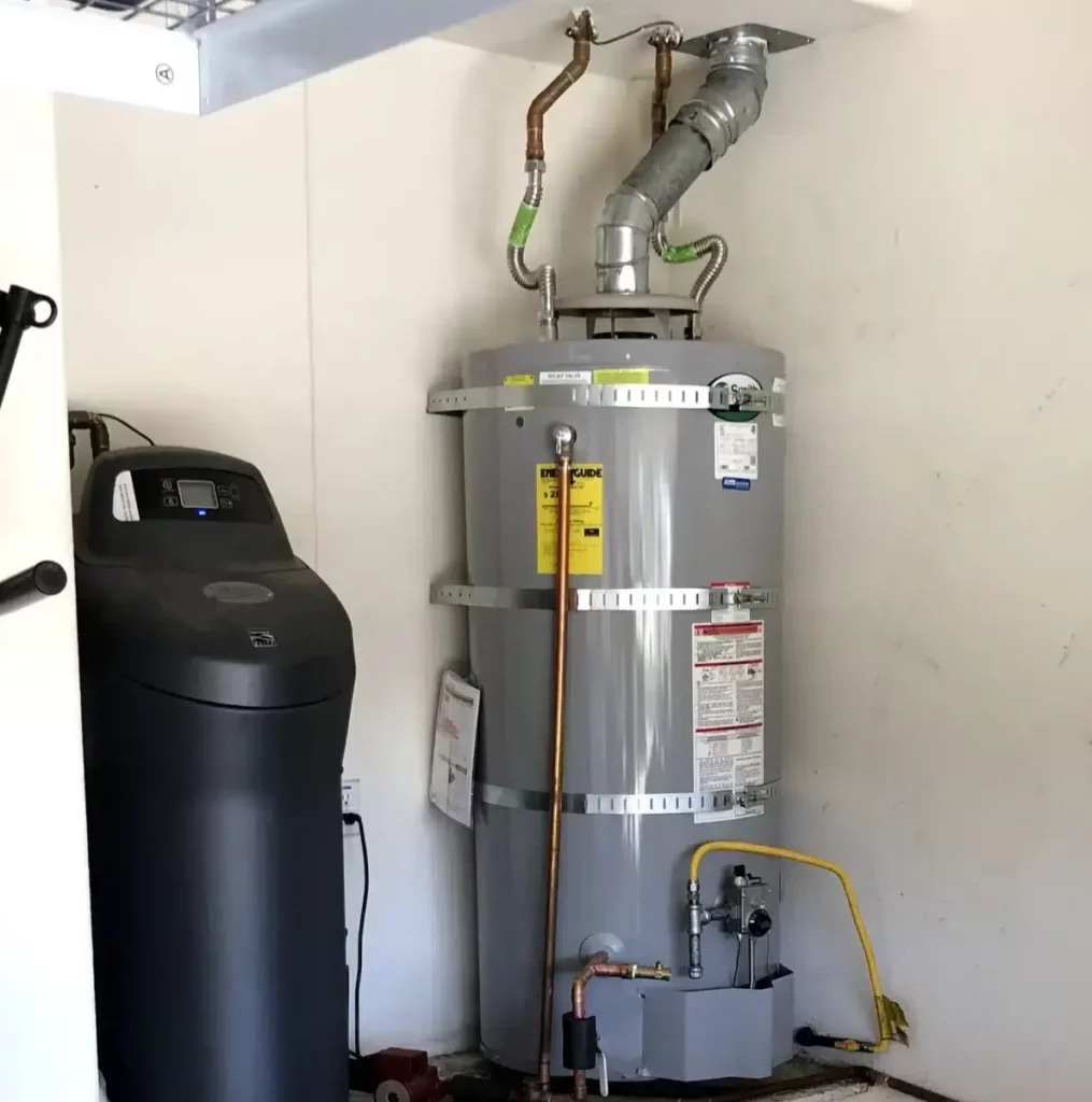 Electric water heater in residential home in Antioch, CA.