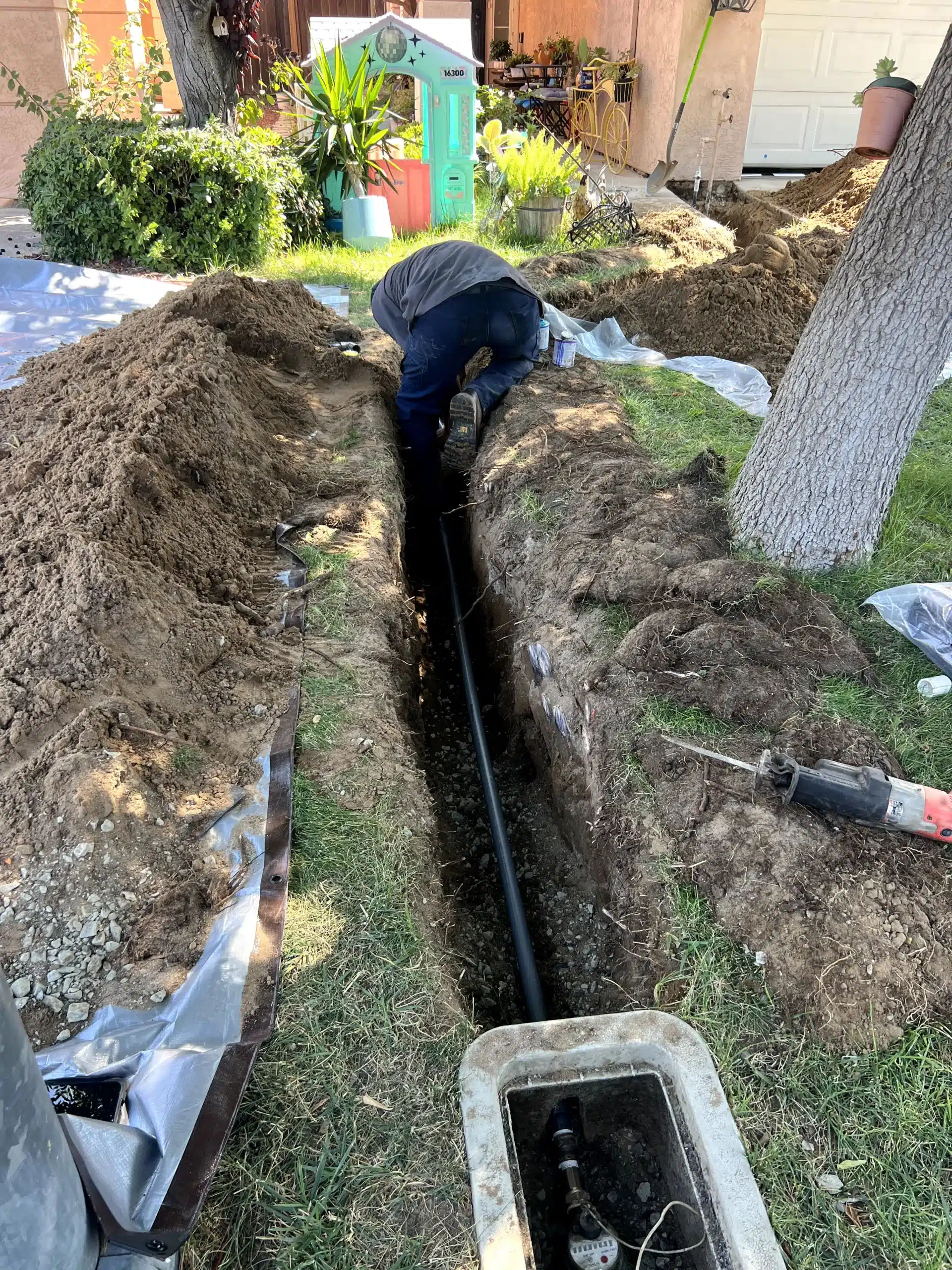 Water line installation in Antioch, CA.